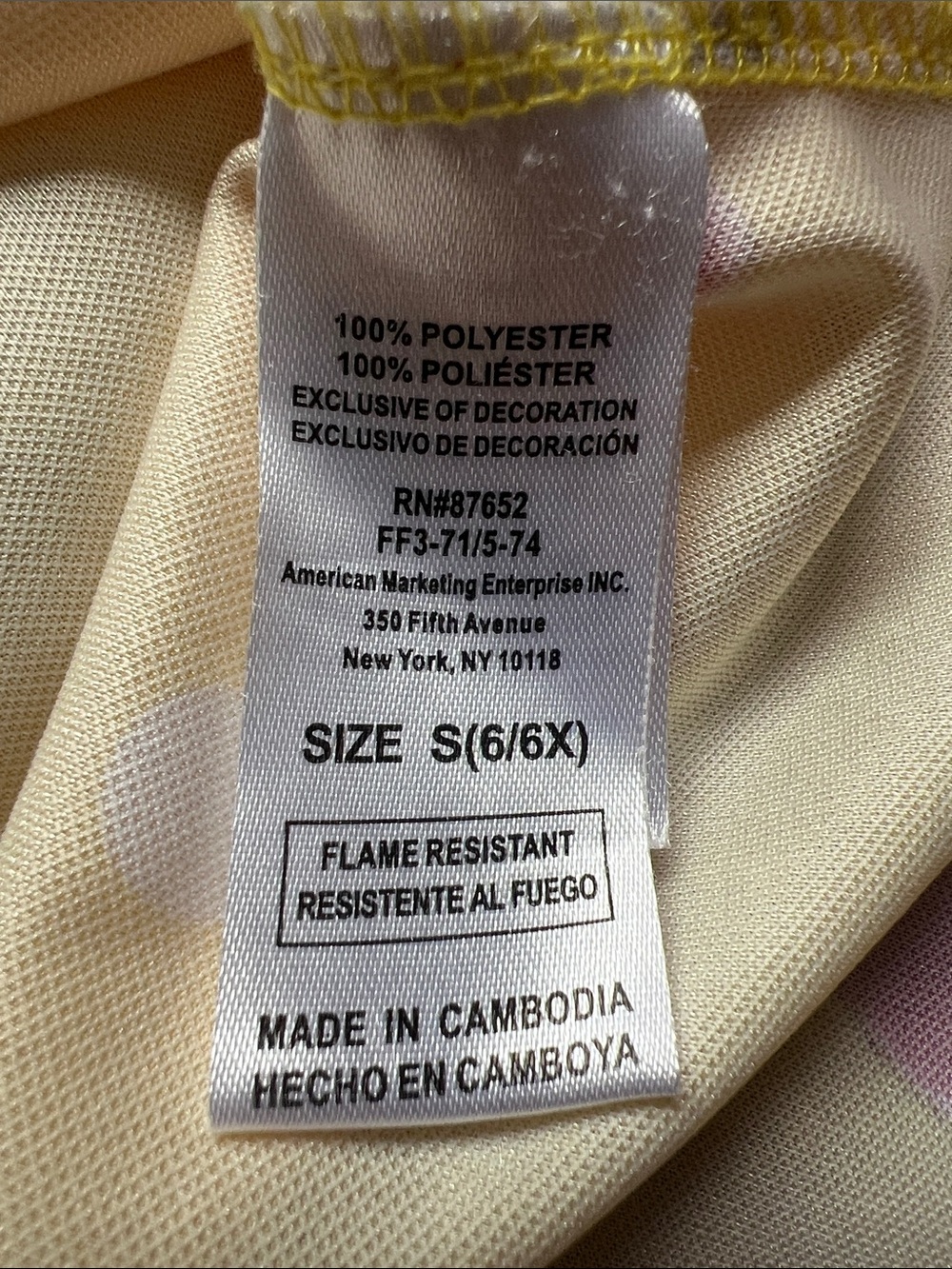 Disney Snow White Girls Nightgown in Royal Blue with Yellow & Red Apples Size 6 - Picture 9 of 16